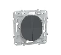 Double va-et-vient 1 poste Ovalis Anthracite Schneider