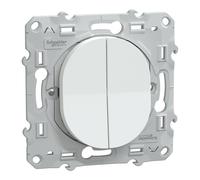 Double va-et-vient 1 poste Ovalis Blanc Schneider