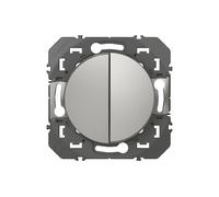 Legrand Interrupteur double va-et-vient Dooxie 2 postes aluminium