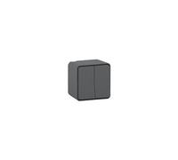 Double va et vient à connexion automatique IP55 IK08 - Saillie - Gris - Mureva Styl