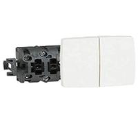 Double va-et-vient appareillage saillie composable - blanc