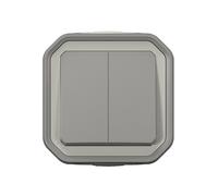 Legrand Double poussoir ou va-et-vient Plexo étanche IP55 IK08 10A gris