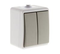 Zenitech Va-et-vient double IP54 - Gris