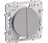 Double va-et-vient 1 poste Odace Aluminium Schneider