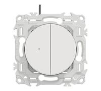 Double va-et-vient ou poussoir lumineux 1 poste Schneider Electric Odace blanc