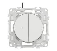 Double va-et-vient ou poussoir odace lumineux LED 0,15mA - 10AX - blanc craie - SCHNEIDER - S920273