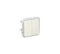 Legrand 069625 Double Interrupteur ou Va et Vient Étanche Plexo Composable IP55, 10AX, 250V, Blanc