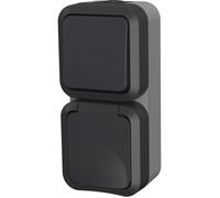 Double va et vient + Prise verticale - QUARX - Aqua Pro - Extérieure, verticale, IP55, 250V, 16A
