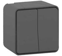Schneider Electric - Mureva Styl - Double va et vient - saillie - IP55 - IK08 - connexion auto - gris - MUR35022