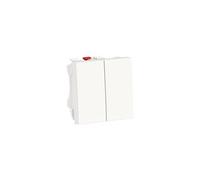 Schneider Electric Double va-et-vient Unica NU321318F 2 modules 10A connexion rapide Blanc méca seul