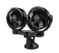 AMiO Double ventilateur 12V – 2 × Ø10 cm orientable sur ventouse