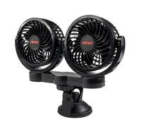 Double Ventilateur 12V Diametre 10Cm Chacun Orientable Sur Ventouse Amio