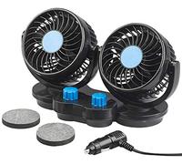 Lescars Double ventilateur pour voiture 12 V avec 2 niveaux de vitesse VT-60.car
