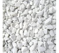 Doubleyou Geovlies & Baustoffe Gravier de marbre de Carrare Blanc Grain 18-25 mm 1-20 kg 5 kg Blanc.