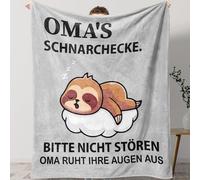Douce couverture de grand-mère cadeau 100% flanelle 150x130cm Noël Fête des Mères Anniversaire