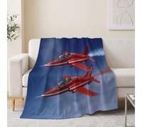 Douce Plaid Flanelle 150x200 cm Moderne Militaire Chaud Couverture Polaire | pour Enfant Adultes, Ciel Véhicule Avion Léger Confortable Jeté de Canapé Couvre-Lit, Toutes Saisons, Bleu