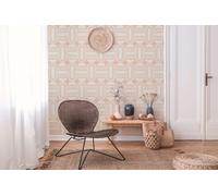 Douce Rose Sons En Modèle Rétro Avec Ovale Et Poutres - Beige,Crème , Rose