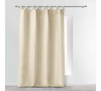 Douceur d'Intérieur 1600523 Rideau à Passants Polyester Uni Essentiel Naturel 140 x 260 cm 1 Unité (Lot de 1)