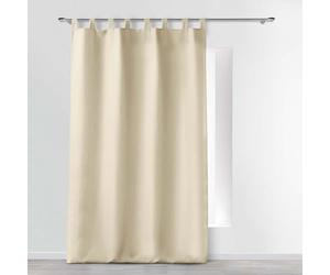 Douceur d'Intérieur 1600523 Rideau à Passants Polyester Uni Essentiel Naturel 140 x 260 cm 1 Unité (Lot de 1)