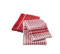 Douceur d'Intérieur, 2 Torchons (50 x 70 cm) Classico Rouge, Eponge Mineur