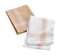 Lot de 2 Torchons Cuisiline 50x70cm Beige