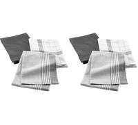 Douceur d'Intérieur, 3 Torchons (50 x 70 Cm) Vibrato Anthracite, Coton Tissé (Lot de 2)
