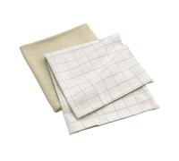 Lot de 3 Torchons de Cuisine Gourmet 50x70cm Naturel