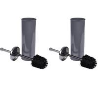 douceur d'intérieur 6ASB221GR Brosse WC Métal Anthracite 9,5 x 9,5 x 26,5 cm (Lot de 2)