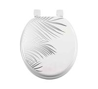douceur d'intérieur, Abattant de Wc (37 x 47 cm) Orbella Blanc/Argent, MDF Imprimé