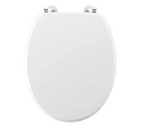 douceur d'intérieur, Abattant WC à Charnières Métal (37,5 x 46 cm) Matteis Blanc, MDF Uni Mat