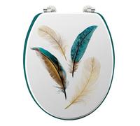 douceur d'intérieur, Abattant WC à Charnières Métal (37,5 x 46 cm) Plumiss, MDF Imprimé Métallisé