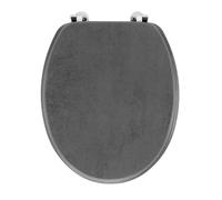 Douceur d'Intérieur, Abattant WC à Charnières Métal (37 x 47 cm) Alium Gris, MDF Effet Beton