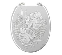 Abattant WC - DOUCEUR D INTÉRIEUR - Impressions tropicales - Gris - 47x37 cm - Universel