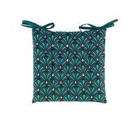 douceur d'intérieur, Assise Matelassée (40 x 40 cm) Artchic Bleu, Coton Imprimé Métallisé