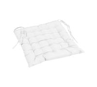 Douceur d'Intérieur, Assise Matelassée (40 x 40 cm) Essentiel Blanc, Polyester Uni