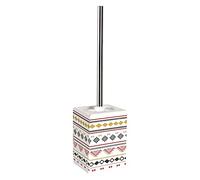 Douceur d'Intérieur, Brosse WC (10,4 x 10,4 x 41 cm) Esteban Blanc, Céramique Imprimée