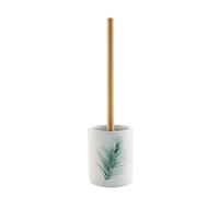 douceur d'intérieur, Brosse WC (Ø10 x 36,5 cm) Havane, Céramique Imprimée et Bambou