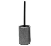 Douceur d'Intérieur, Brosse WC (Diamètre 10 x 40 cm) Granite Anthracite, Polyrésine Unie