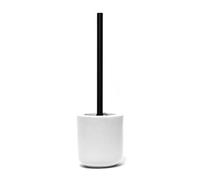 Douceur d'Intérieur, Brosse WC (Diamètre 11,4 x 38 cm) Mambo Blanc, Grès Uni Soft Touch