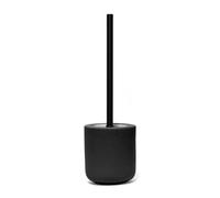 Douceur d'Intérieur, Brosse WC (Diamètre 11,4 x 38 cm) Mambo Noir, Grès Uni Soft Touch