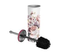 Brosse WC Imprimée ""Jayana"" 37cm Blanc & Rose