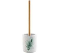 Brosse WC Varadero en céramique et bambou - Blanc et vert