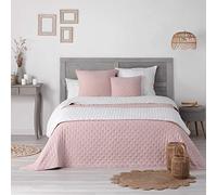 Dessus de Lit Matelassé ""Mellow"" 80x180cm Rose & Blanc