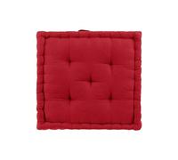 Douceur d'Intérieur, Coussin de Sol (50 x 50 x 10 cm) Twily Rouge, Coton & Polyester Recyclé