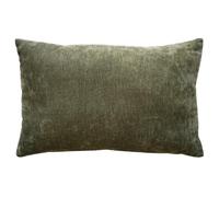 Douceur d'Intérieur, Coussin Décoratif Déhoussable, 40 x 60 cm, Cosi | Kaki, velours chenille, moelleux, fermeture ZIP, facile à installer, pour la décoration d'intérieur, canapé, salon