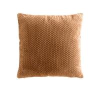Douceur d'Intérieur, Coussin Décoratif Déhoussable, 45 x 45 cm, Flanela | Camel, flanelle relief, moelleux, fermeture ZIP, facile à installer, pour la décoration d'intérieur, canapé, salon