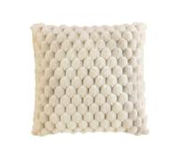 Douceur d'Intérieur, Coussin Décoratif Déhoussable, 45 x 45 cm, Frosty | Lin, effet fourrure, velours, moelleux, fermeture ZIP, facile à installer, pour la décoration d'intérieur, canapé, salon