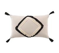 Douceur d'Intérieur, Coussin Déhoussable (30 x 50 cm) Malory Noir, Polycoton Uni et Fantaisie
