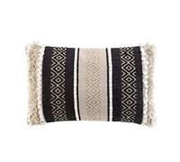 Douceur d'Intérieur, Coussin Déhoussable (30 x 50 cm) Mirage Naturel, Polycoton Fantaisie et Fils Métal
