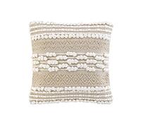 Douceur d'Intérieur - Coussin déhoussable Blanca 40x40 cm - Polycoton fantaisie & fils métal Naturel